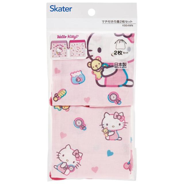 Skater Sanrio 三麗鷗 Hello Kitty 棉質束口袋2入組 KB64WN (粉側坐物品)_3deabd830b319315a074e86374fc364d.jpg