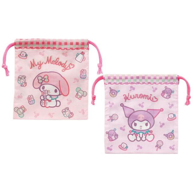 Skater Sanrio 三麗鷗 美樂蒂 酷洛米 棉質束口袋2入組 KB64WN (粉紫側坐物品)_5ad59439c7ee57c59e5638763e3aca45.jpg