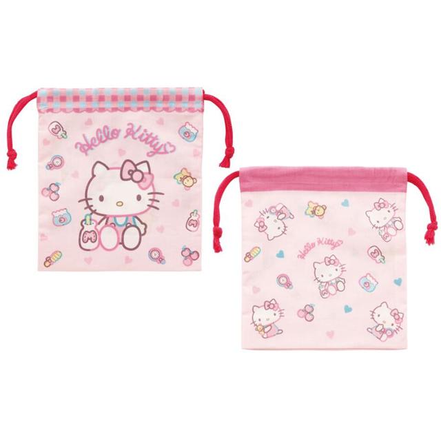 Skater Sanrio 三麗鷗 Hello Kitty 棉質束口袋2入組 KB64WN (粉側坐物品)_9d0c630857e439daefd0fbbc1d1958ef.jpg