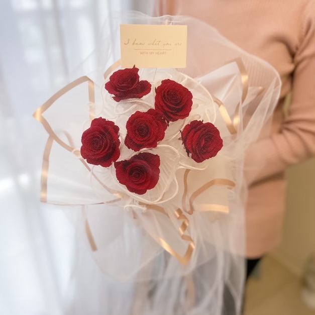 【求婚花束】仙女網紗永生玫花束（有燈款）