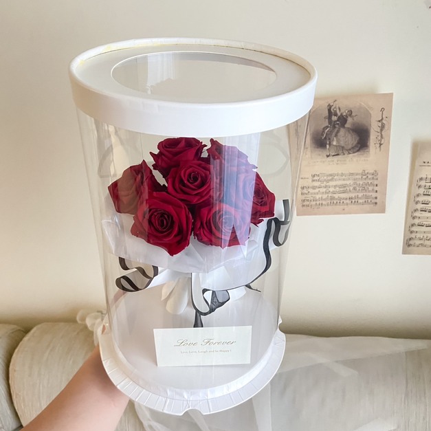 【玫瑰花束】小香風七朵酒紅玫瑰永生禮盒