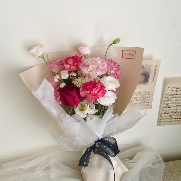 【韓式花束】粉色季節花漾鮮花  （不挑款）