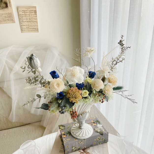 【韓式盆花】優雅晨光永生盆花