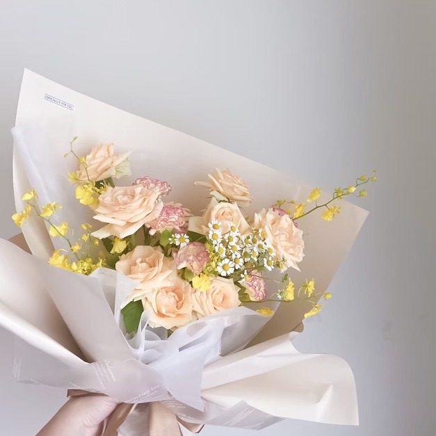 【韓式鮮花】香檳玫瑰鮮花花束