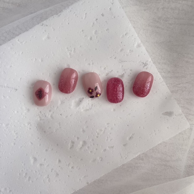 【 凝膠美甲】緋紅春映 員林美甲 