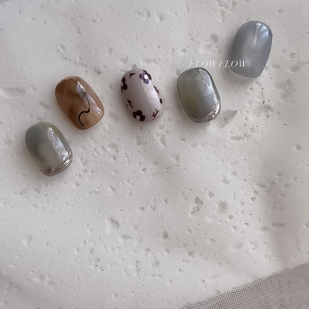 【 凝膠美甲】墨影流金 員林美甲 