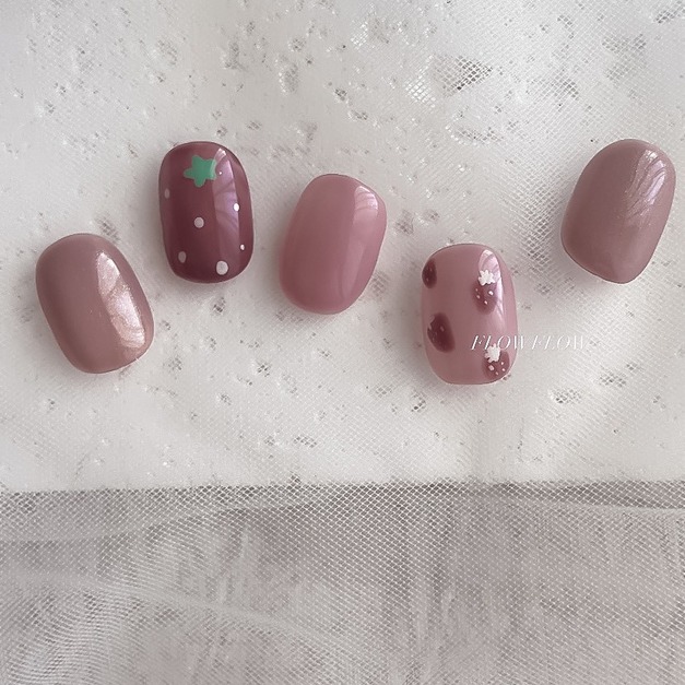 【 凝膠美甲】微醺草莓  員林美甲