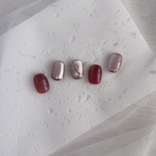 【 凝膠美甲】緞帶流光 員林美甲 