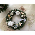 【聖誕禮物】雪白永生雪松聖誕棉花花圈_3