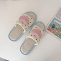 波點愛心棉麻居家拖鞋｜透氣防滑軟底四季可穿 女款室內外兩用涼拖_2