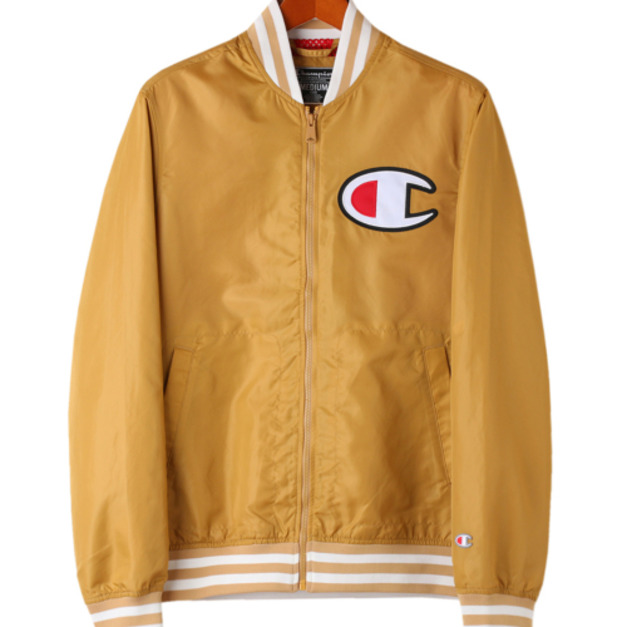 [輝人] CHAMPION SATIN JACKET BIG LOGO GOLD 冠軍logo夾克外套 (V95501)