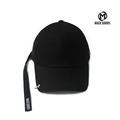 [玟星] LONGSTRAP CURVE RING CAP BLACK 長帶環孔別針黑色棒球帽_1