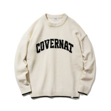 [玟星] COVERNAT ARCH LOGO KNIT CREWNECK (CREAM) 弧型LOGO羊毛混紡套頭毛衣