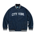 [輝人] MARKM CITY VIBE DENIM STADIUM JACKET 丹寧棒球外套 (藍)_1