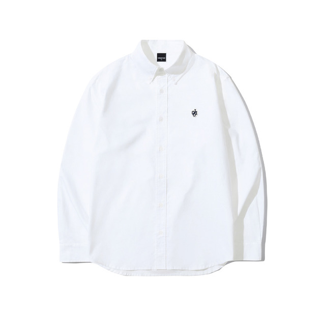 [玟星] 5252 by oioi BASIC PATCH OXFORD SHIRTS [WHITE] 小LOGO白色長袖牛津襯衫