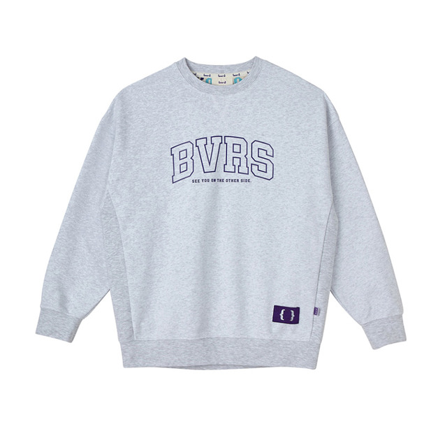 [輝人] BAVERSE ALTER FIT SWEAT SHIRTS_L.GREY 淺灰色休閒大學T(MTM)