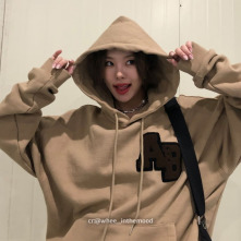 [輝人]  ARCHIVE BOLD AB BOUCLE HOOD (BEIGE) 淺褐色休閒刷毛帽T