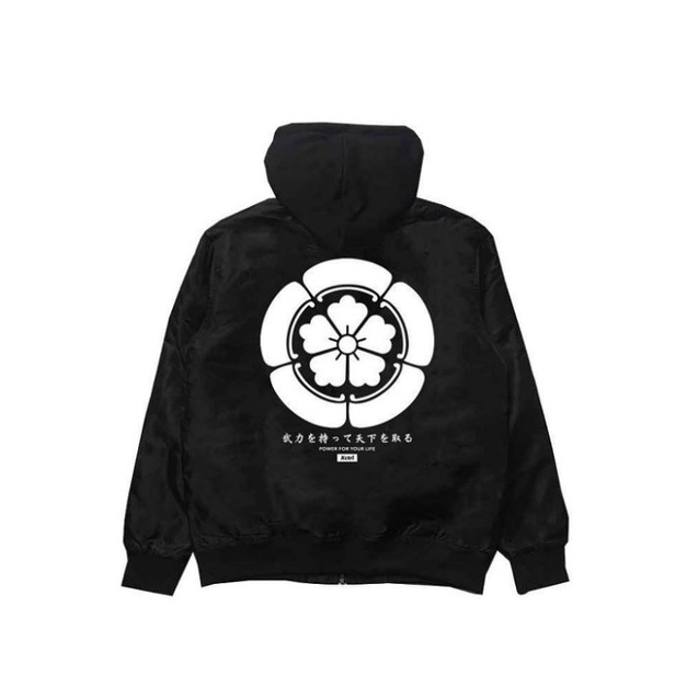 XCTRL 日本文化 織田信長MA-1 連帽外套(連帽可拆) 防風外套 軍裝外套 - 黑色