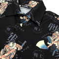 XCTRL 浮世繪勇士滿版長袖襯衫-黑/白_3