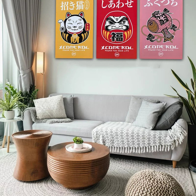 XC 裝飾掛畫 (招財貓不倒翁 大黑天福槌 福氣不倒翁 )