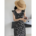 WEN'S - 小飛袖修身碎花連衣裙洋裝_2