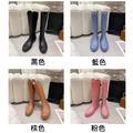 【免運】高筒馬卡龍色防水雨鞋 時尚防滑厚底(36-40號) &hearts; 素面簡約休閒平底鞋 (黑 . 棕. 藍 .粉) X RUNWAY FASHION ICON_19