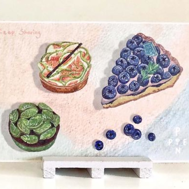 手繪明信片-經典款(藍莓) +$60