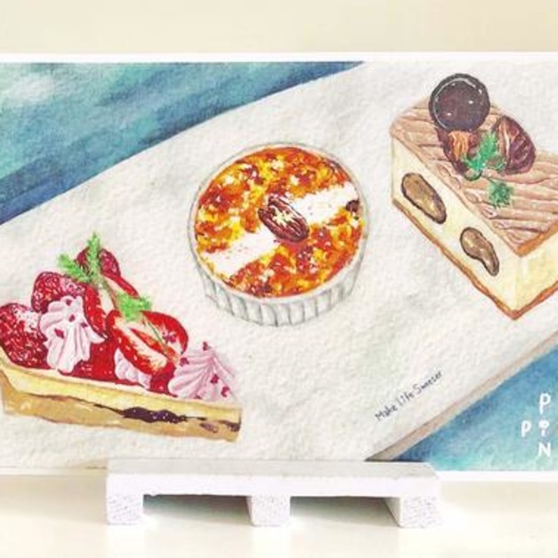 手繪明信片-經典款(草莓) +$60