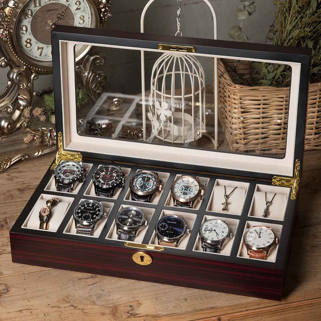 紅伯爵實木手錶收藏盒(木盒04-3) 12入