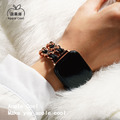 雙排金屬鍊拚皮革 Apple Watch錶帶_7
