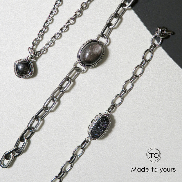 ｜黑色系礦石｜ 原創手作 天然石  鈦鋼飾品