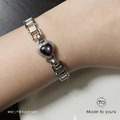 ｜黑耀之心-彩虹黑耀石｜ 原創手作 天然石 純銀 鈦鋼手鍊_4