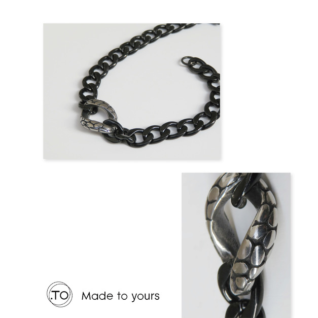 ｜蛇紋古巴鏈｜  粗手鍊 鈦鋼手鏈 不過敏不掉色不生鏽 醫療鋼