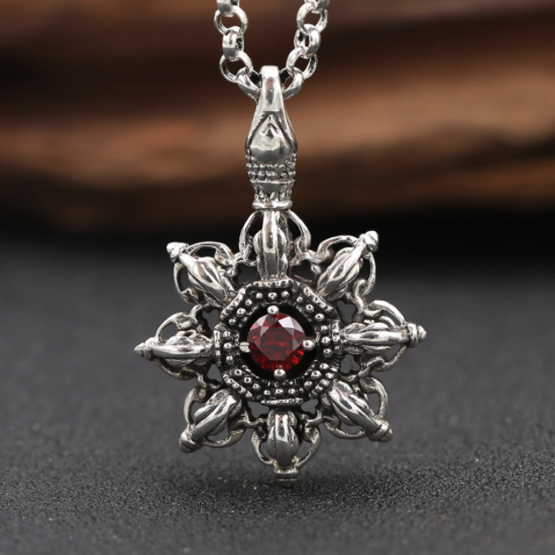 925純銀 藏域太陽鋯石吊墜