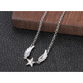 925純銀女士五角星翅膀項鍊_2