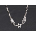 925純銀女士五角星翅膀項鍊