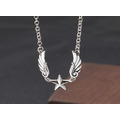 925純銀女士五角星翅膀項鍊_5