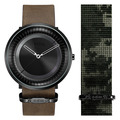 【odm】SOLAR太陽系列快拆錶帶設計腕錶套組-沉穩黑x棕/DD170-02/台灣總代理公司貨享三個月保固