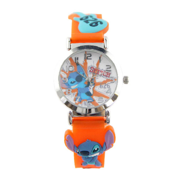 【Disney】史迪奇｜造型橡膠兒童錶-活潑橘/LS-3K1119P-034OE/原廠授權享三個月保固