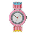 【nanoblock】圓框系列樂高積木錶-粉Ｘ白/ARD-08/台灣總代理公司貨享三個月保固