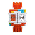 【nanoblock】自由組藝系列樂高積木錶-橘Ｘ白/TVL-03/台灣總代理公司貨享兩年保固