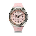 【NSQUARE】SNAKE QUEEN系列施華晶鑽時尚機械橡膠腕錶-櫻花粉/L0472-N48.9/台灣總代理公司貨享兩年保固