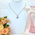 【Go Girl Only】法國品牌質感玫金真蝶項鍊-靚麗(合金款)/NP-1083-S-RG/台灣總代理公司貨