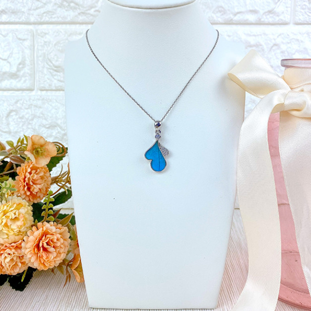 【Go Girl Only】法國品牌質感亮銀真蝶項鍊-坦然(純銀款)/NP-1049-M-RHSL/台灣總代理公司貨