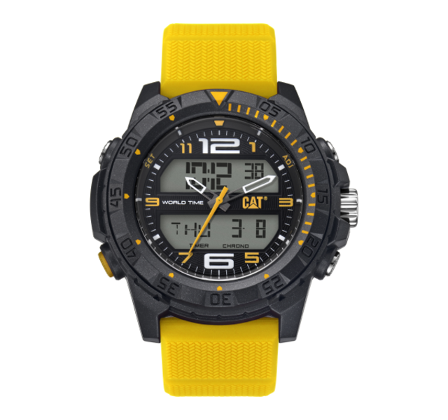 【CAT Watch】BASECAMP雙顯示多層次面盤設計潮流橡膠腕錶-經典黃/MC.155.27.137/台灣總代理公司貨享兩年保固