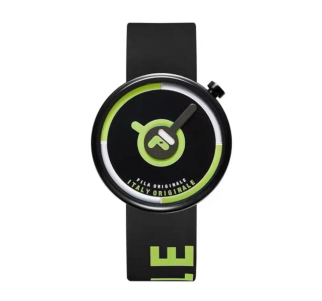 【FILA Watch】復古翻玩撞色拼接運動腕錶-酷炫黑/38-6126-005/台灣總代理公司貨享兩年保固