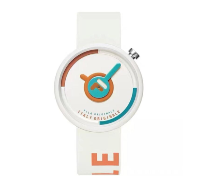 【FILA Watch】復古翻玩撞色拼接運動腕錶-暖心白/38-6126-002/台灣總代理公司貨享兩年保固