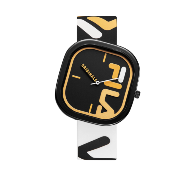 【FILA Watch】街頭時尚趣味方形撞色潮流運動腕錶-亮眼黃/38-6098-003/台灣總代理公司貨享兩年保固