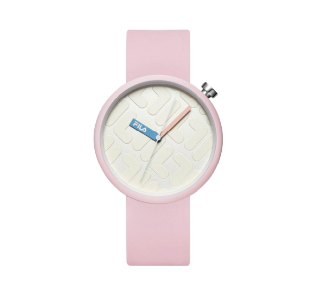 【FILA Watch】完美時尚立體浮雕LOGO潮流矽膠腕錶-夢幻粉/38-6127-002/台灣總代理公司貨享半年保固