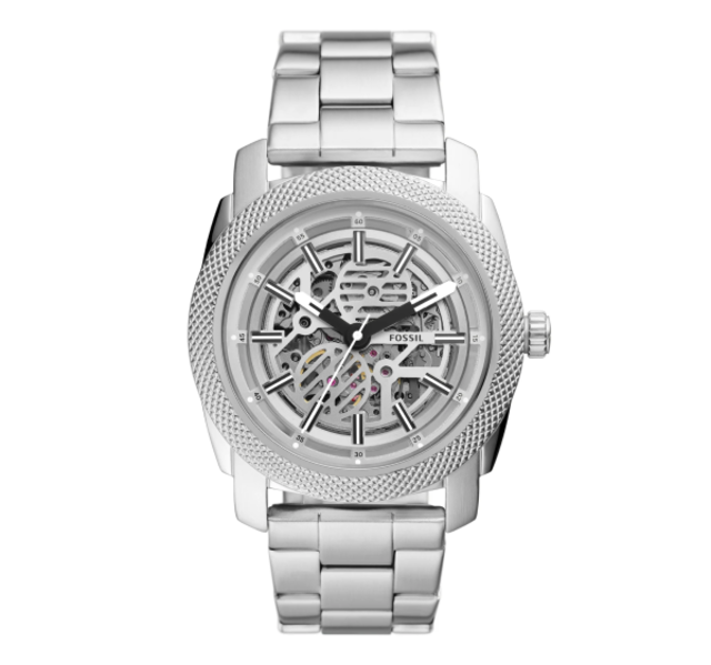 【Fossil】簡約簍空機械式不銹鋼腕錶-帥氣銀/ME3252/台灣總代理公司貨享兩年保固